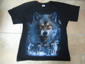 vlk pánske tričko čierne 100%bavlna