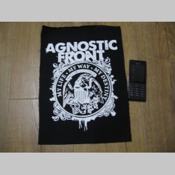 Agnostic Front  chrbtová nášivka veľkosť cca. A4 (po krajoch neobšívaná)