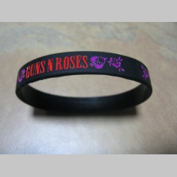Guns N Roses, pružný gumenný náramok s vyrazeným motívom