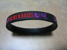 Guns N Roses, pružný gumenný náramok s vyrazeným motívom