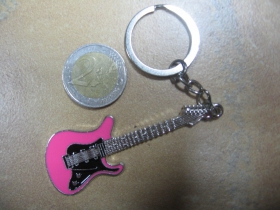 gitara  chrómovaná kovová kľúčenka