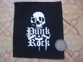 Punk Rock Skull  potlačená nášivka cca.12x12cm (po krajoch neobšívaná)