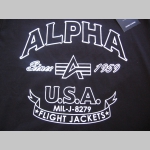 Alpha Industries čierne pánske tričko s tlačeným logom materiál 100%bavlna