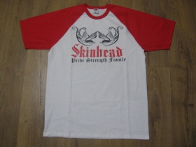 Skinhead - Pride, Strength, Family  pánske dvojfarebné tričko 100%bavlna značka Fruit of The Loom
