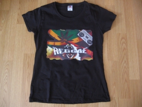 Reggae, čierne dámsske tričko Fruit of The Loom