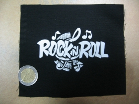 Rock n Roll,  malá potlačená nášivka rozmery cca. 12x12cm (neobšívaná)