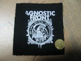 Agnostic Front, malá potlačená nášivka rozmery cca. 12x12cm (neobšívaná)