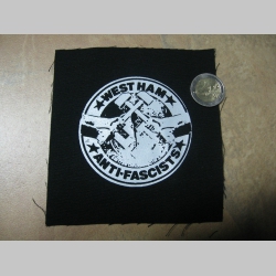 West Ham antifascist potlačená textilná nášivka cca.12x12cm (po krajoch neobšívaná)