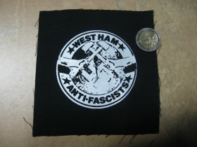 West Ham antifascist potlačená textilná nášivka cca.12x12cm (po krajoch neobšívaná)