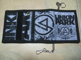 Linkin Park, hrubá pevná textilná peňaženka s retiazkou a karabínkou