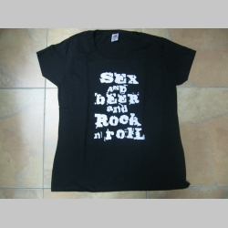 Sex And Beer And Rock n Roll  čierne dámske tričko 100%bavlna 