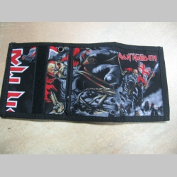 Iron Maiden hrubá pevná textilná peňaženka s retiazkou a karabínkou