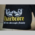 Hardcore - Pride, Strength, Family čierne teplákové kraťasy s tlačeným logom 