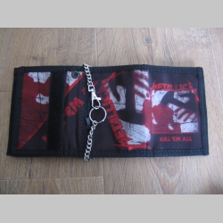 Metallica - hrubá pevná textilná peňaženka s retiazkou a karabínkou