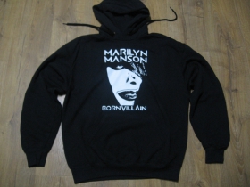 Marilyn Manson mikina s kapucou stiahnutelnou šnúrkami a klokankovým vreckom vpredu 