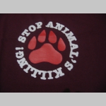 Stop Animals Killing  čierna mikina bez kapuce