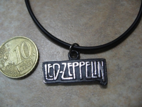 Led Zeppelin - kovový chrómovaný prívesok na plastikovej šnúrke s kovovým zapínaním