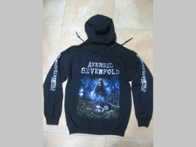 Avenged Sevenfold,  čierna pánska mikina na zips s kapucou 70%bavlna 30%viskóza (chrbtová strana)