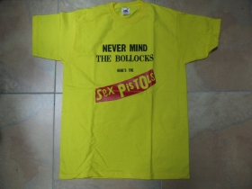 Sex Pistols - Never Mind The Bollocks  žlté pánske tričko 100%bavlna