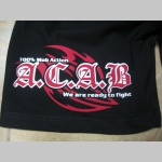 A.C.A.B.  čierne teplákové kraťasy s tlačeným logom