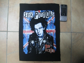Sex Pistols - Sid Vicious, chrbtová nášivka veľkosť cca. A4 (po krajoch neobšívaná)