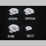 Antirasist - 4 mozgy čierne pánske tričko 100%bavlna značka Fruit of The Loom
