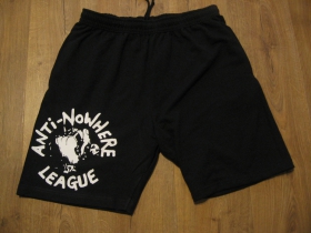 Anti Nowhere League čierne teplákové kraťasy s tlačeným logom