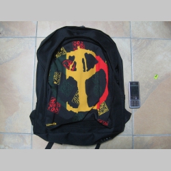 Rasta Peace ruksak čierny, 100% polyester. Rozmery: Výška 42 cm, šírka 34 cm, hĺbka až 22 cm pri plnom obsahu