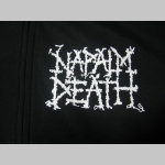 Napalm Death čierna hrubá mikina na zips s kapucou stiahnuteľnou šnúrkami