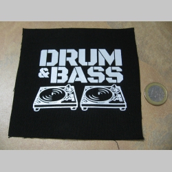 Drum and Bass  potlačená nášivka rozmery cca. 12x12cm (neobšívaná) Bass  