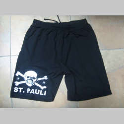 St. Pauli  čierne teplákové kraťasy s tlačeným logom
