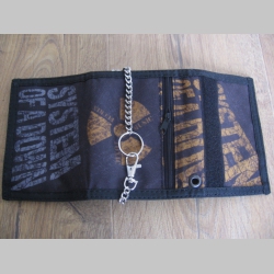System of a Down - hrubá pevná textilná peňaženka s retiazkou a karabínkou