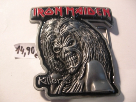 Iron Maiden  kovová vymeniteľná pracka na opasok v strieborno-červeno-čiernej farbe 