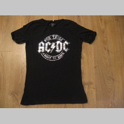 AC/DC čierne dámske tričko so strieborným logom materiál 100% bavlna - posledný kus veľkosť XS/S 