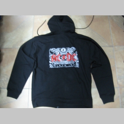 AC/DC čierna mikina na zips s kapucou 80%bavlna 20%polyester