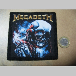 Megadeth ofsetová nášivka po krajoch obšívaná cca. 9x9cm 