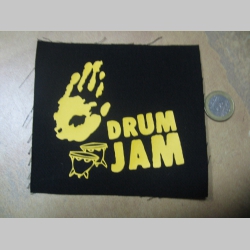 Drum Jam Bongo malá potlačená nášivka rozmery cca. 12x12cm (neobšívaná)