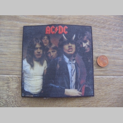 AC/DC ofsetová nášivka po krajoch neobšívaná cca. 9x9cm