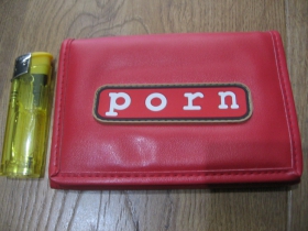 Peňaženka s 3D gumovým logom PORN, Materiál: 60% syntetická koža, 40% polyester  rozmery: 14,5x10x2cm