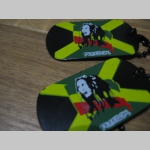 FREEDOM - Bob Marley - Rasta - Dvojitý kovový prívesok na krk "Dog Tag" s dvomi známkami a s dvomi farebnými motívmi
