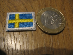 švédska vlajka malá nažehľovacia nášivka vyšívaná (možnosť nažehliť alebo našiť na odev) rozmery 20x15mm