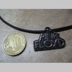 Pink Floyd - kovový chrómovaný prívesok na plastikovej šnúrke s kovovým zapínaním