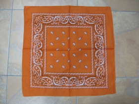 šatka ROCK ornamenty oranžová s rockovým vzorovaním materiál: 100%bavlna rozmery: 55x55cm