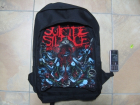 Suicide Silence ruksak čierny, 100% polyester. Rozmery: Výška 42 cm, šírka 34 cm, hĺbka až 22 cm pri plnom obsahu