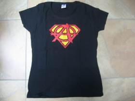 Anarchy Supergirl (superman) dámske čierne tričko Fruit of The Loom 100%bavlna 