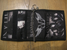 Black Veil Brides hrubá pevná textilná peňaženka s retiazkou a karabínkou