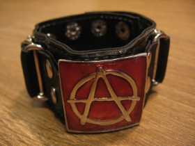 ANARCHY - lebka - smrtka kožen&yacute; n&aacute;ramok Materi&aacute;l: 100% syntetick&aacute; koža Veľkosť: Dĺžka 21,5 cm / &scaron;&iacute;rka 3,9 cm Farba: Čierna, zap&iacute;nanie na kovov&eacute; cvoky, nastaviteľn&eacute;