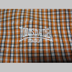 Lonsdale - dámska košeľa oranžovošedobiela 55%bavlna 45%polyester  /detail na károvanie/ 