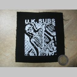 U.K. Subs potlačená nášivka cca.12x12cm (po krajoch neobšívaná)