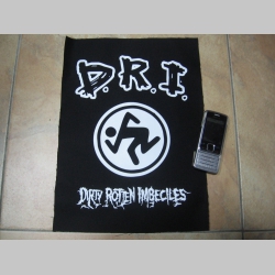 D.R.I.  Dirty Rotten Imbeciles  chrbtová nášivka veľkosť cca. A4 (po krajoch neobšívaná)